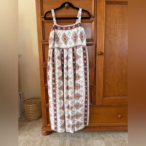 South Western Linen Blend Dress